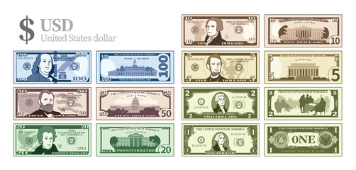 United States dollar - obrazy, fototapety, plakaty