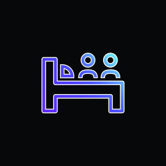 Bed For Two Persons blue gradient vector icon