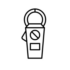 Clamp meter line icon. Clipart image isolated on white background