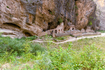 Remains of the ancient Benedictine abbey in the Gorges of Fara San Martino. Majella National Park,...