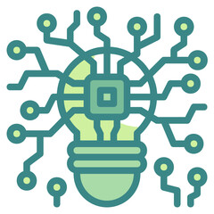 idea green twotone line icon