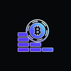 Bitcoin Coin Going Down blue gradient vector icon