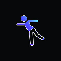 Boy Standing On One Leg blue gradient vector icon
