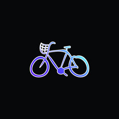 Bike Hand Drawn Ecological Transport blue gradient vector icon