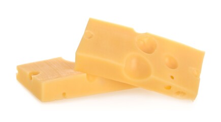 Pieces of Cheese, Isolated on White