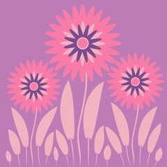 Fototapeta na wymiar Abstract illustration on a square background - stylized flowers - graphics. Fabulous plant world. Surreal.