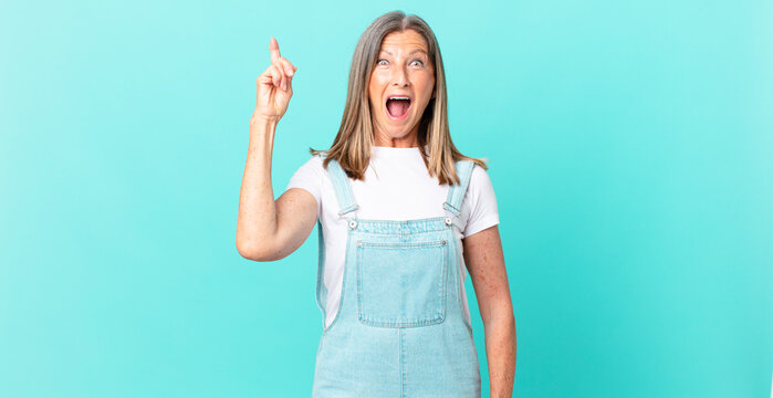 Pretty Middle Age Woman Feeling Like A Happy And Excited Genius After Realizing An Idea