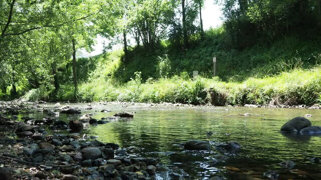 River in Arette France tranquil scene 4K video