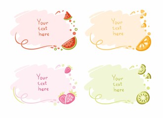 Nameplate for your text , fuits card, menu for cafeteria, beach bar, smoothie recipe