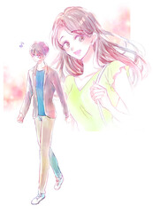 恋人のことを考えて幸せな男性