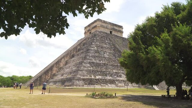 El Castillo or Kukulkan temple also known as the Chichen Itza pyramid, one of the most important landmarks of Yucatan, Mexico