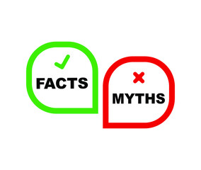 facts myths sign on white background
