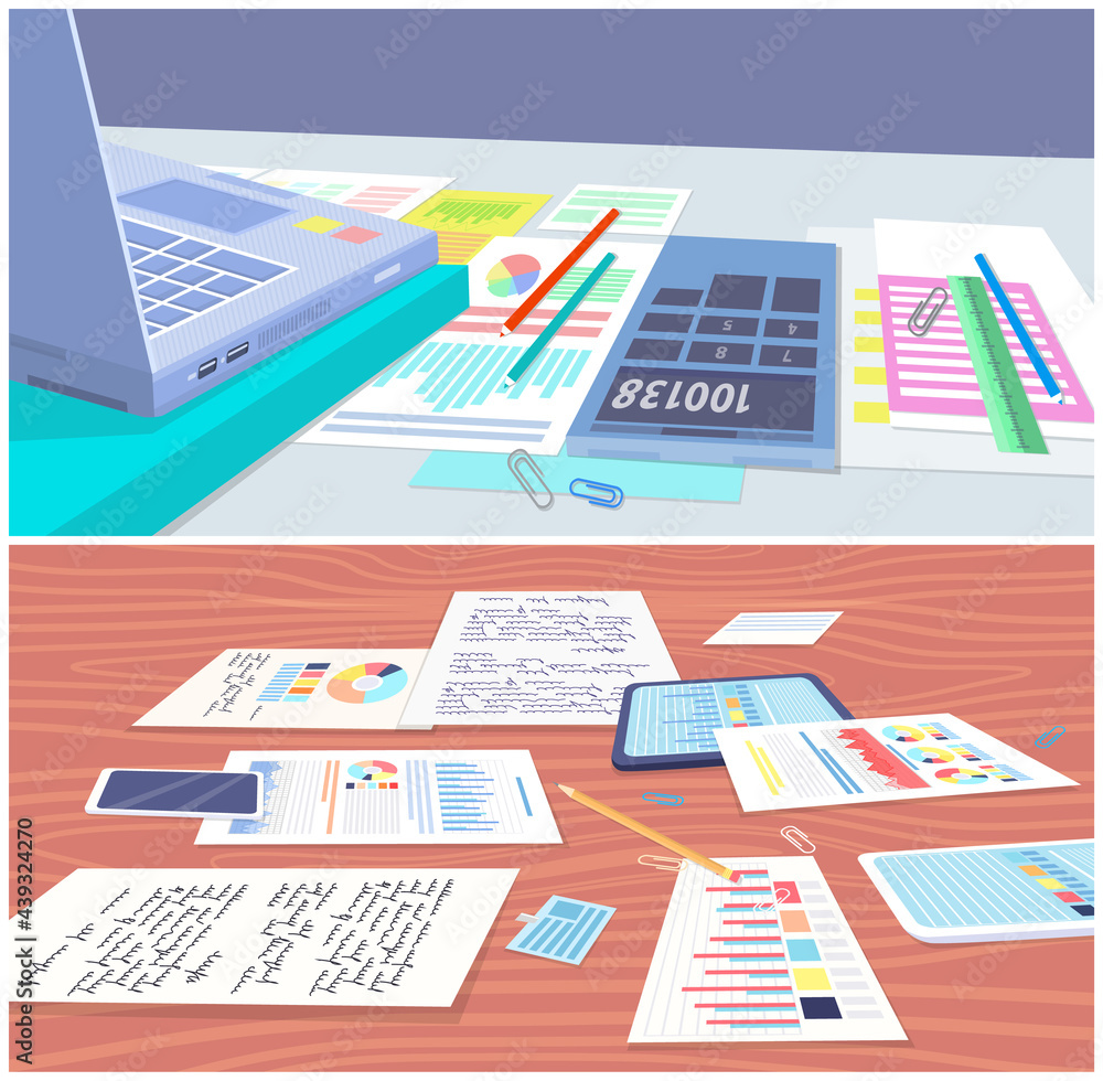 Poster visualize with business analytics. work with statistical data analysis, changing indicators. analyze