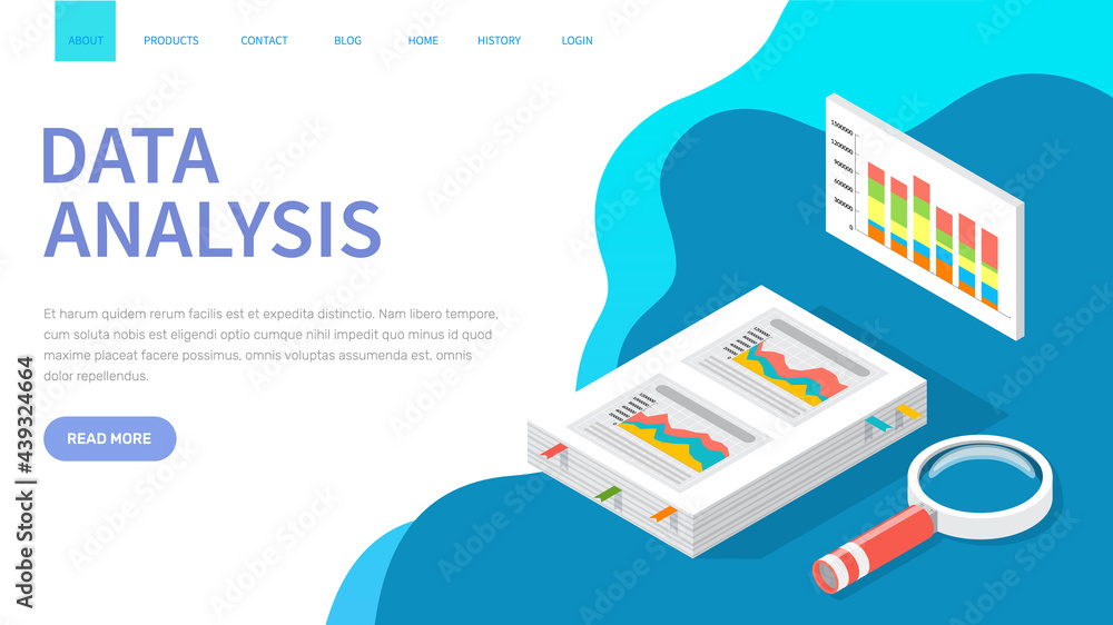 Poster visualize with business analytics. work with statistical data analysis, changing indicators. analyze