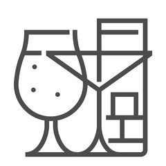 Pub, square line vector icon