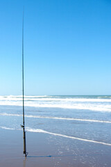 Fishing rod on the beach