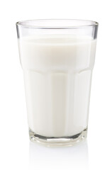 Glass of fresh milk isolated on a white background