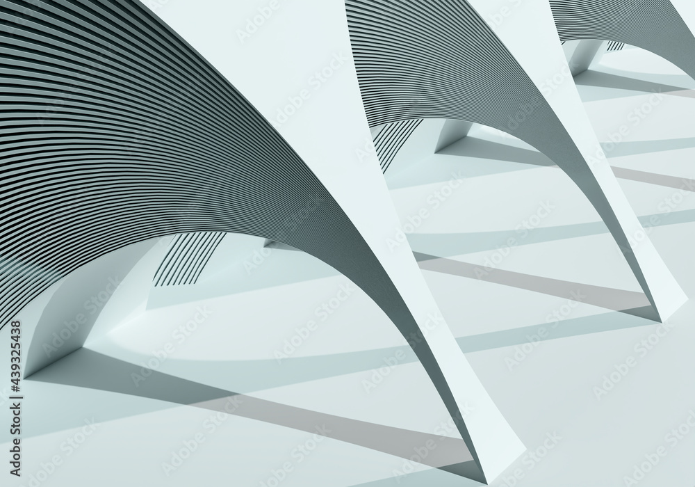 Poster illustration on topic of modern architecture. visualization of a fragment of real estate with many a