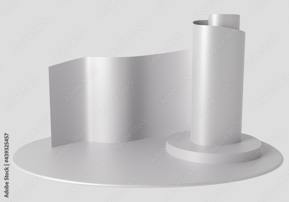 Poster white pedestal on a light background. podium stand for displaying various products. background or po