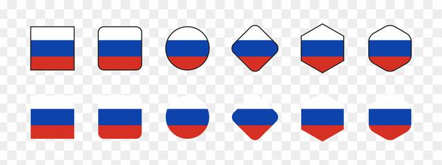 set of Vector Russia flag, Russian flag illustration, russia flag picture, Russian flag image, vector illustration
