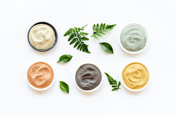 Cosmetic clay for spa treatment, top view