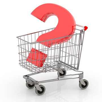 shopping cart with red question mark