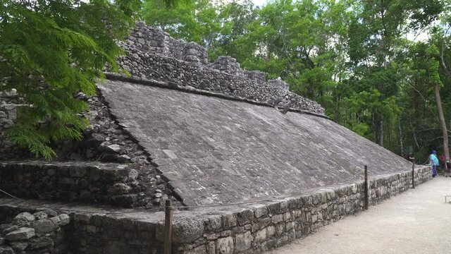Ruins of  Mayan sport arena in ancient city of Coba, Mexico