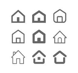 Home web icon set. House logo