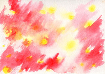 Obraz na płótnie Canvas Watercolor drawing of red abstract flowers. 