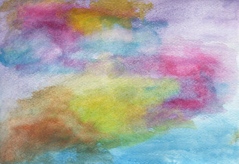 Blurred watercolor pattern in blue shades. 