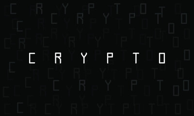 Crypto white binary code lettering fading into dark on black background vector illustration. Ideal for tech, finance, business, social media channel, web banner, poster, cover, thumbnail, data science