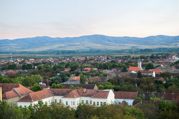 Panorama of the small town of Bela crkva, Serbia with the Romanian mountains in the background.Background, landscape, wallpaper, postcard.