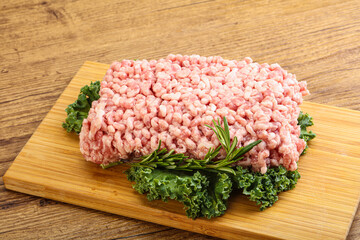 Raw pork minced meat for cooking