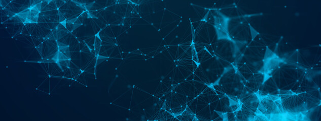 Digital technology cyberspace futuristic background, modern blue tech abstract design graphic neon light effect.