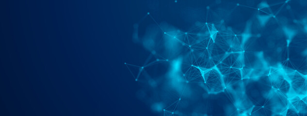 Digital technology cyberspace futuristic background, modern blue tech abstract design graphic neon light effect.