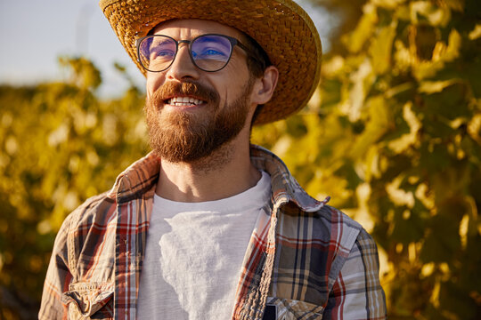 Happy Small Business Owner In Vineyard