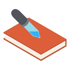 Eyedropper icon. Isometric illustration of eyedropper vector icon for web