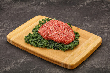 Raw beef burger cutlet for cooking