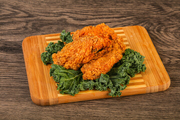 Hot fried crispy chicken wings