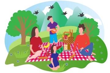 picnic spot vector illustration