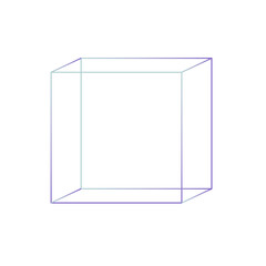 Cube lines gradient. Element for design, web design, logo. Vector isolated.