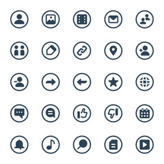 Obraz na płótnie Canvas Glyph icons for social networks.