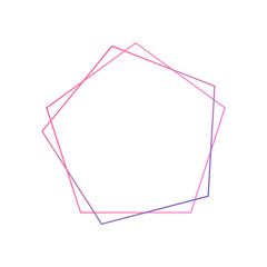 Frame polygonal line shape gradient neon. Frame, Element for design, web design, logo. Vector isolated.