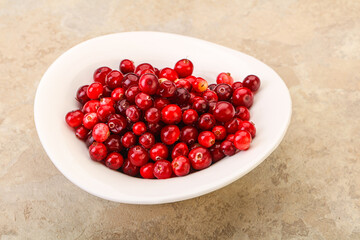 Sweet and tasty cranberry in the bowl