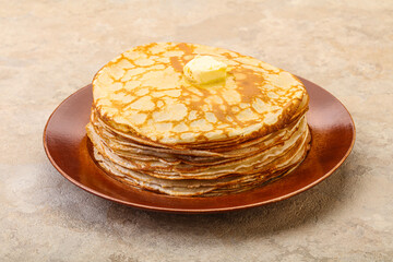 Stack of Russian traditonal pancakes
