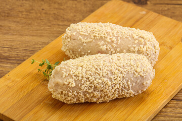 Raw chicken cutlet for roast