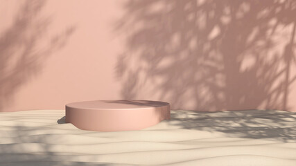 Background rendering with 3d podium and wall scene abstract background. 3D illustration, 3D rendering