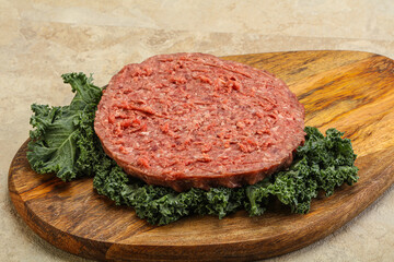 Raw beef burger cutlet for burger