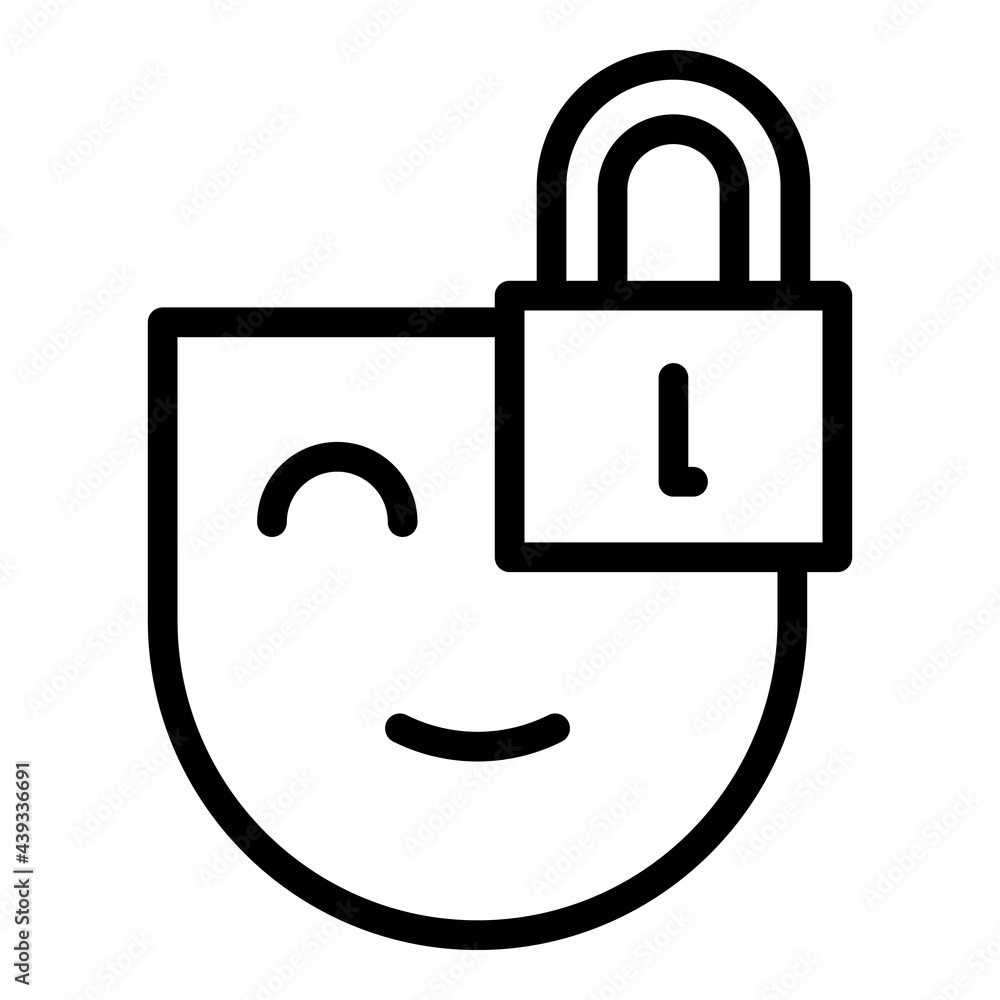 Poster antidepressant lock icon. outline antidepressant lock vector icon for web design isolated on white b