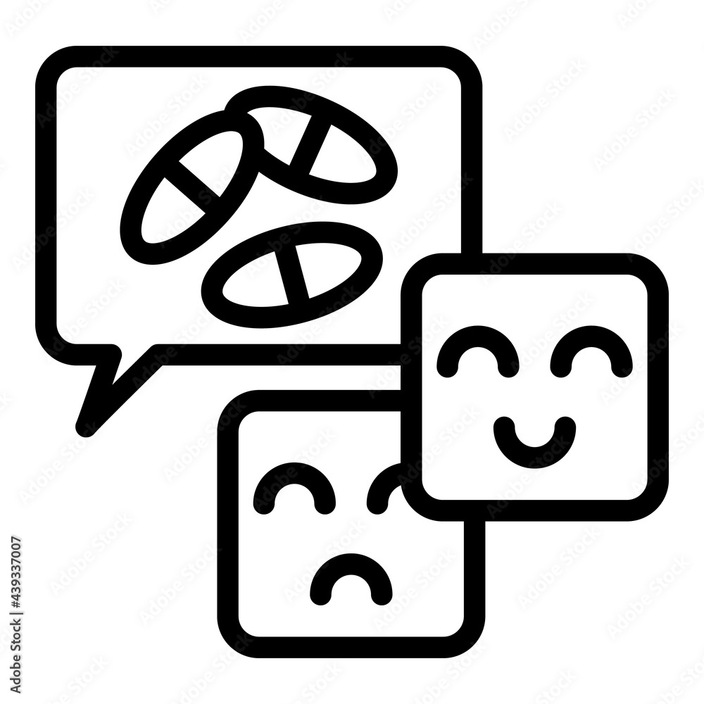 Poster antidepressant chat icon. outline antidepressant chat vector icon for web design isolated on white b
